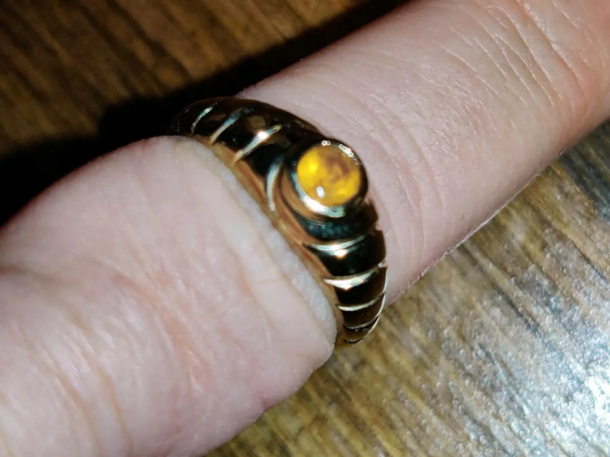 ORANGE BERYL SAPPHIRE, 9CT Gold RARE Unisex Ring ! - Image 2