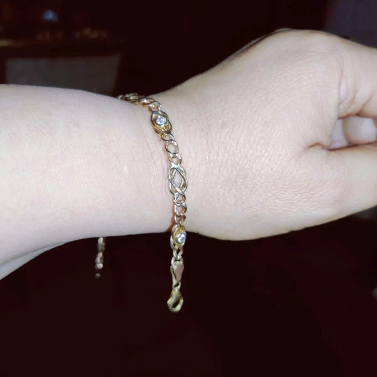 CHUNKY CZ'S, 9CT Solid Gold 5.12 Gram 8"Bracelet ! - Image 3