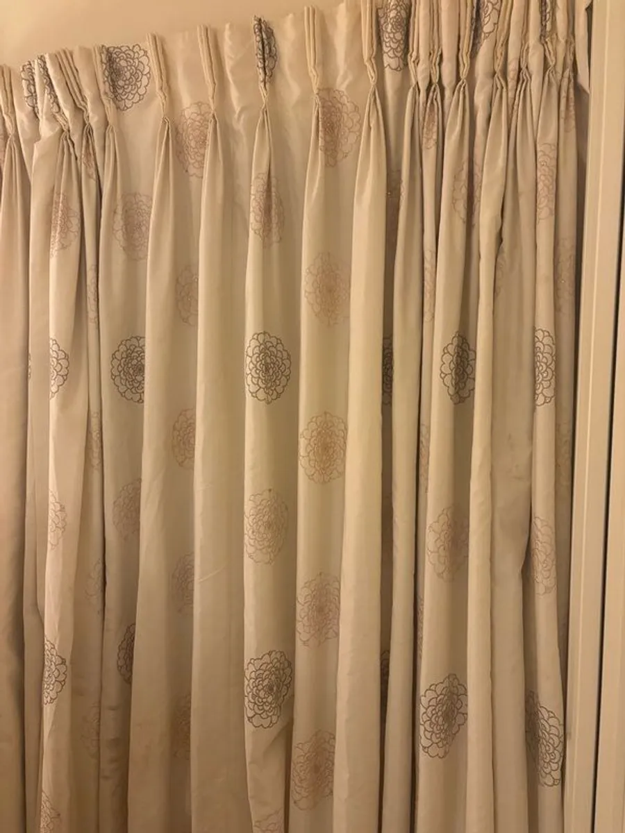 cream silk french pleat curtains