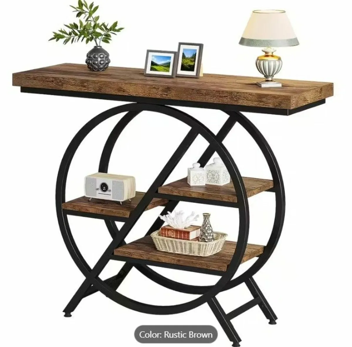 Console Table Round with Geometric Desig - Image 1
