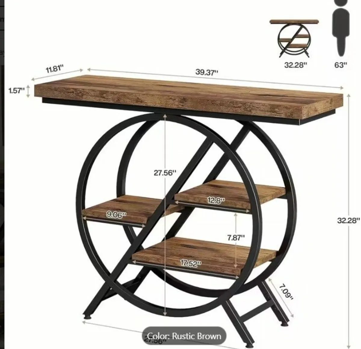 Console Table Round with Geometric Desig - Image 2