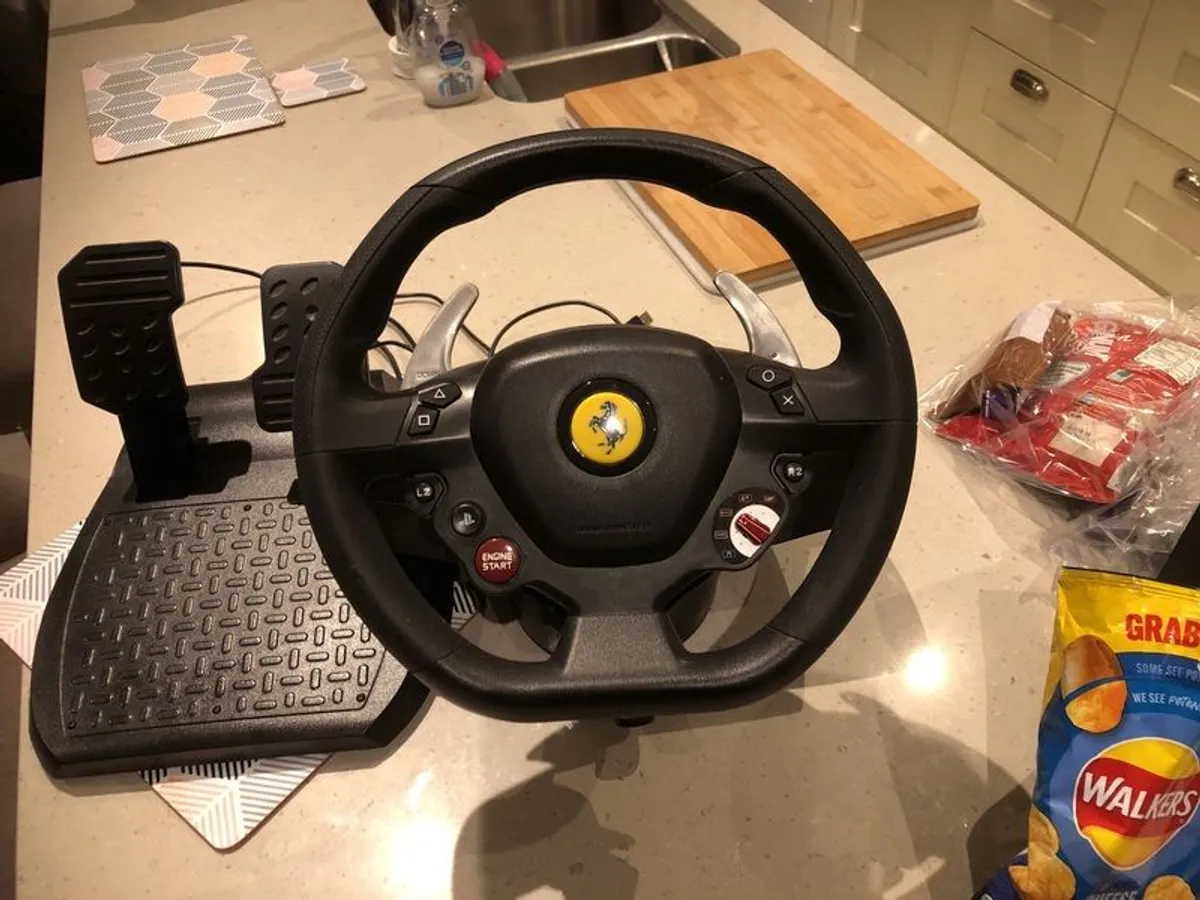 PS5 Ferrari Steering Wheel +  Pedals - Image 1