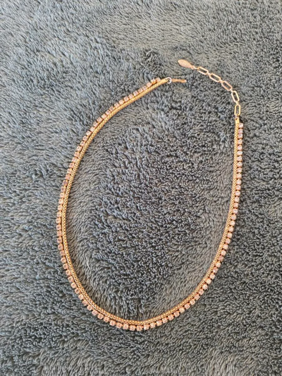 Gold plated gemstone necklace - Image 1