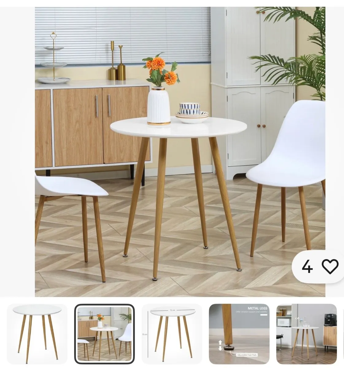 Small kitchen table still in box 72cm top - Image 2