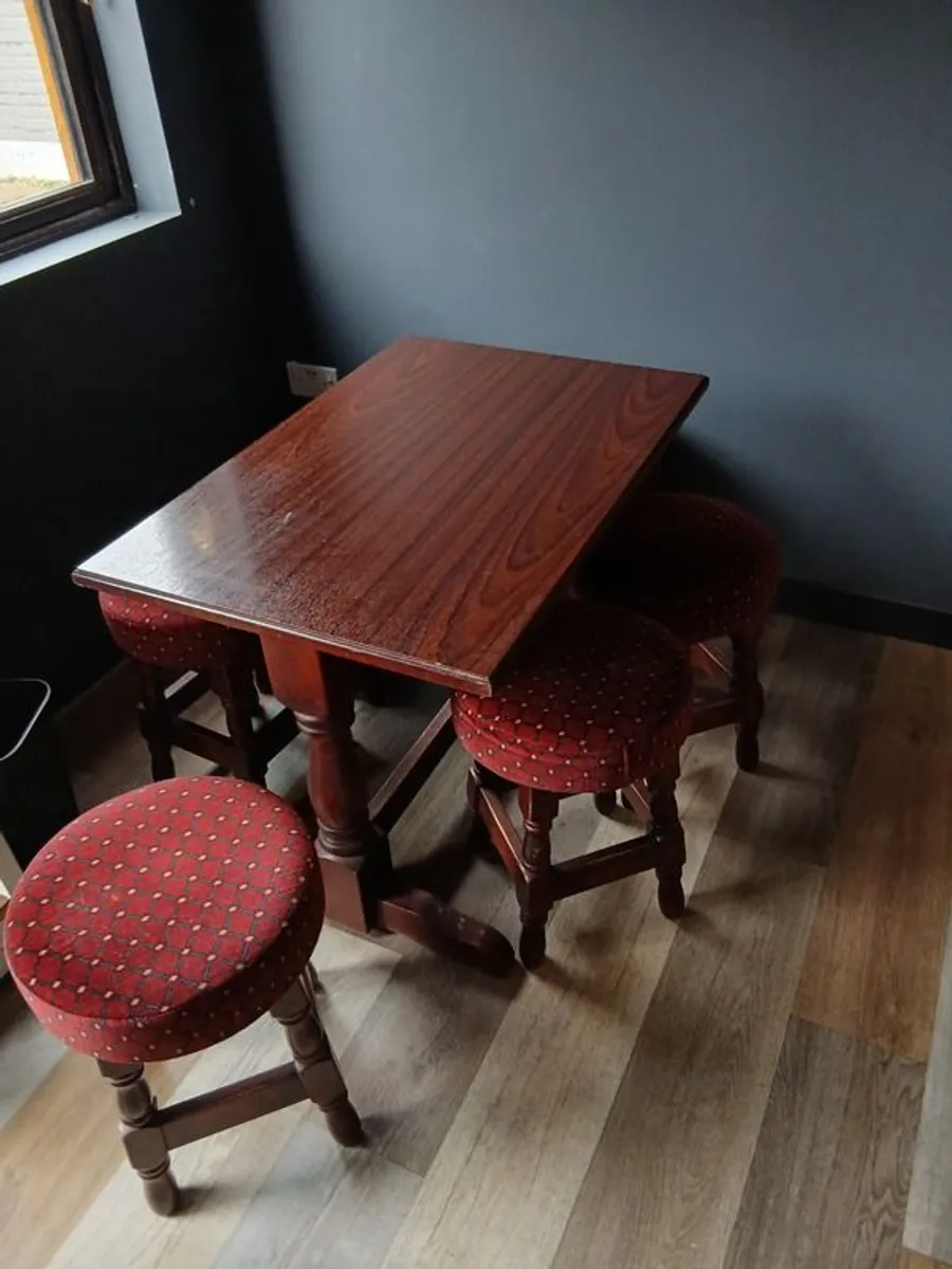 Bar stools and table