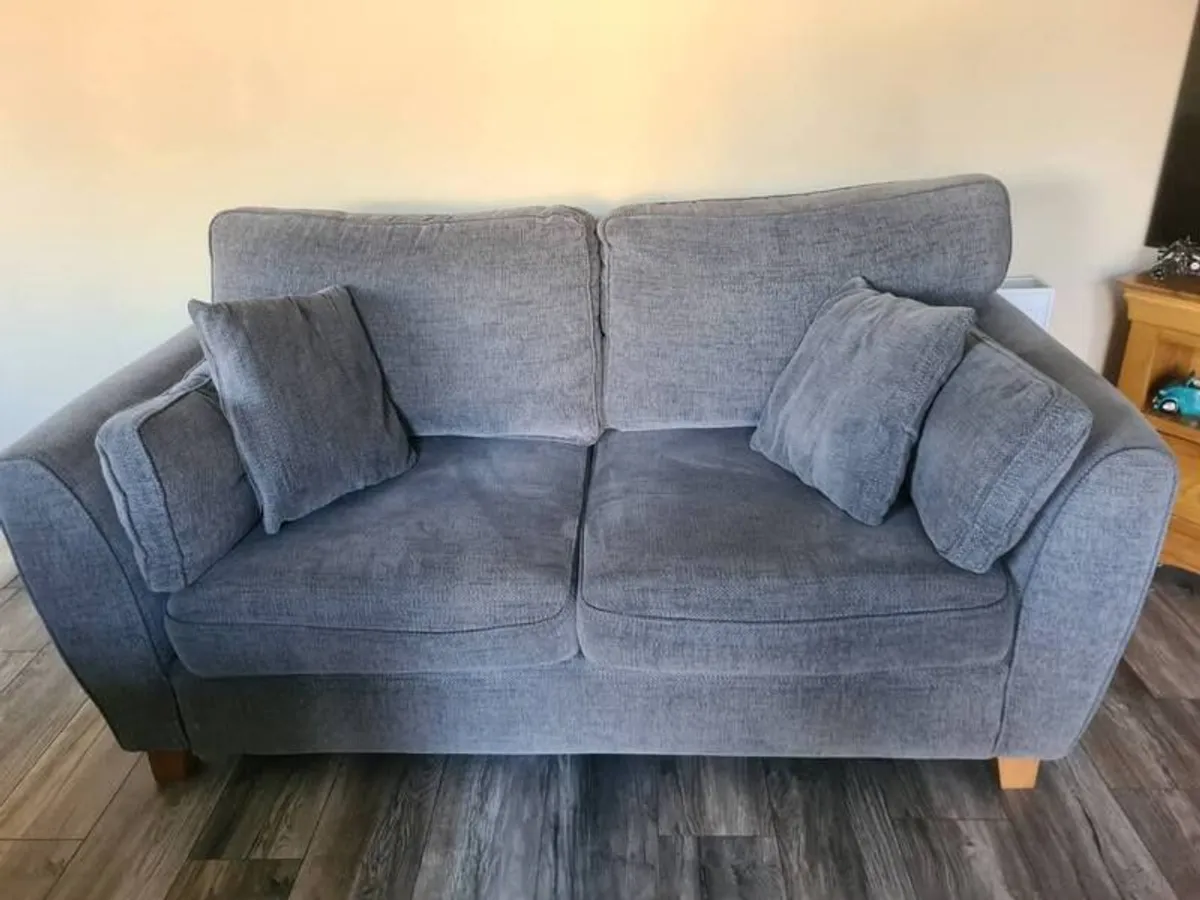 2 x grey matching sofas - Image 1