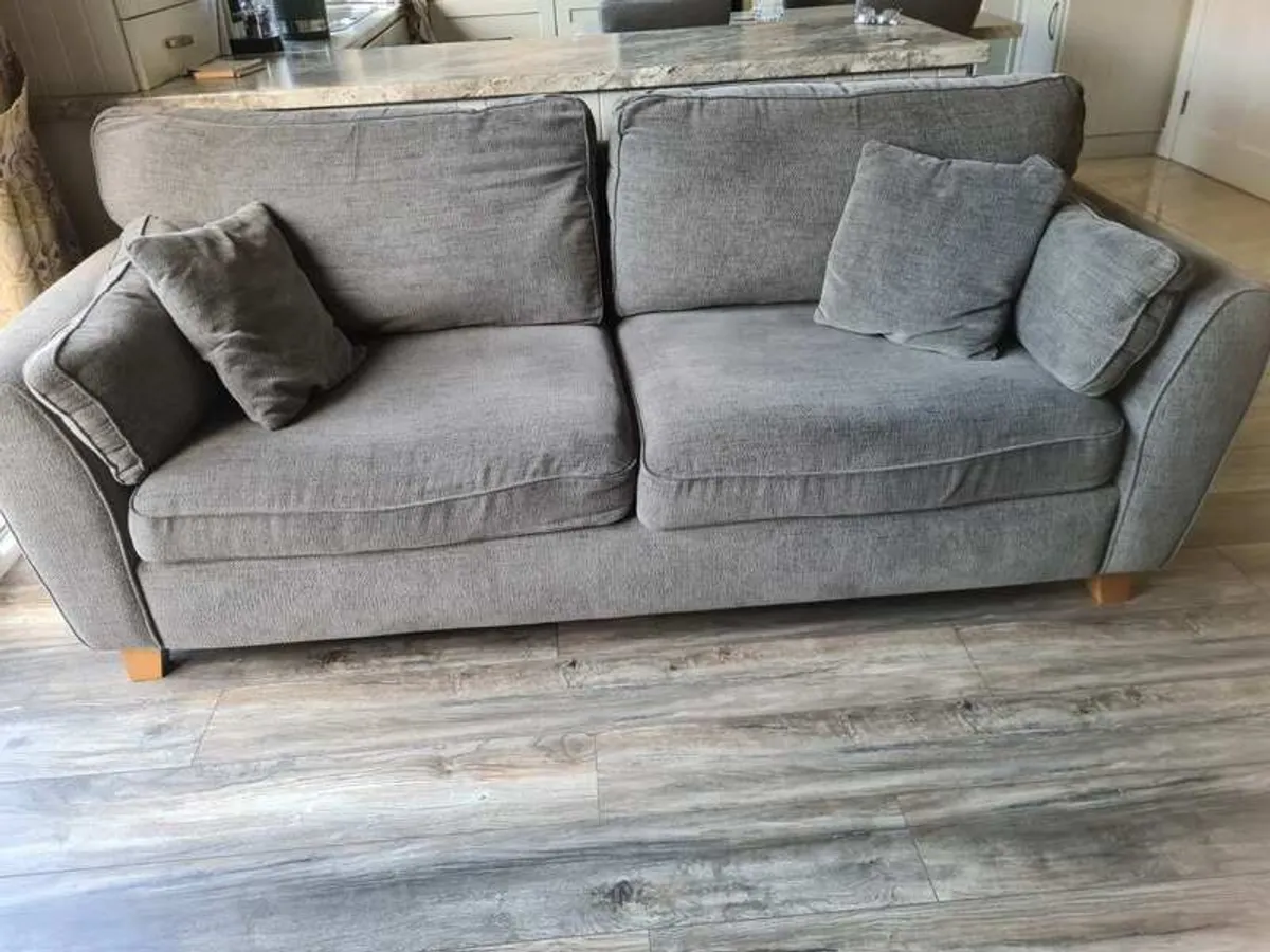 2 x grey matching sofas - Image 2