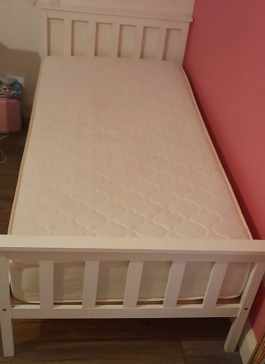 White Timber 3ft Bed - Image 1