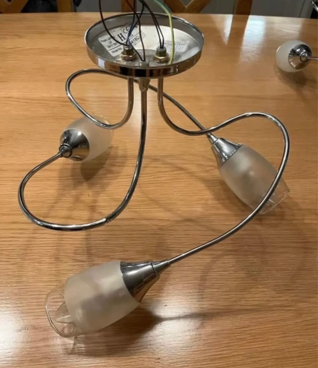 Chrome frosted glass ceiling light