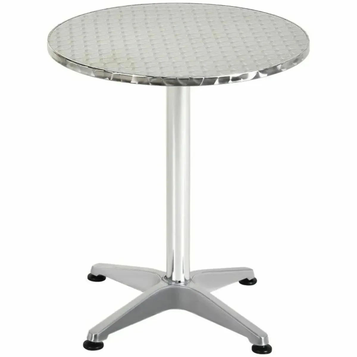 Cafe Bistro Restaurant Table Adjustable Silver - Image 2
