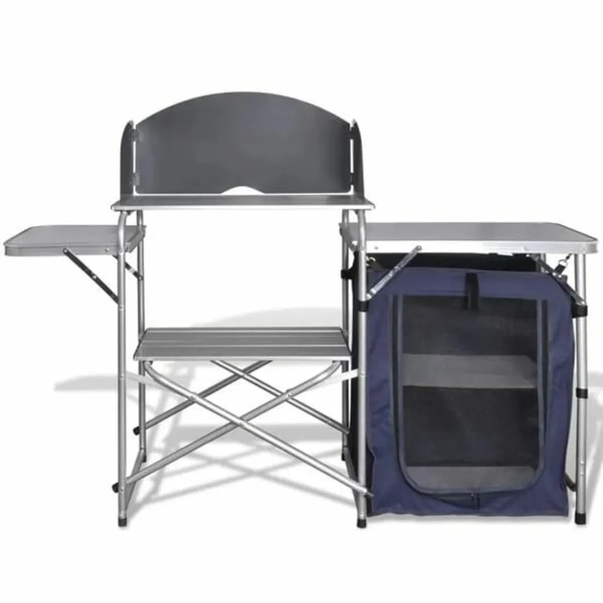 Foldable Camping Kitchen Unit with Windshield Alum - Image 3