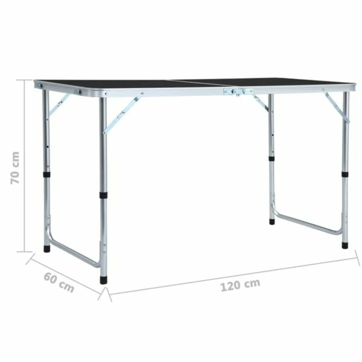 Foldable Camping Table Grey Aluminium 120x60 cm - Image 4