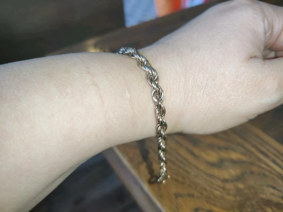 CHUNKY ROPE, 9CT Gold 4.16 Gram New 7"Bracelet ! - Image 1