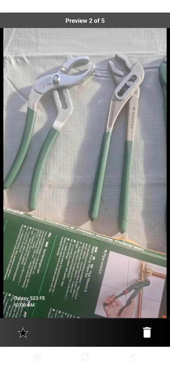 Parkside plumbing pliers set 3 piece unused - Image 1