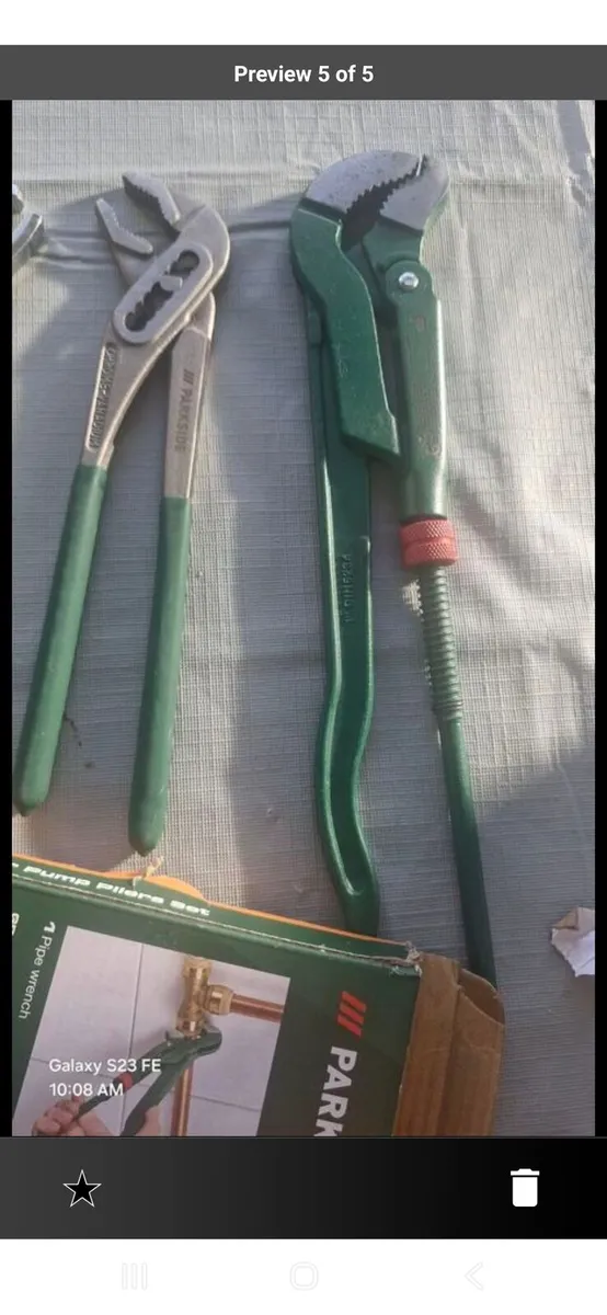 Parkside plumbing pliers set 3 piece unused - Image 3