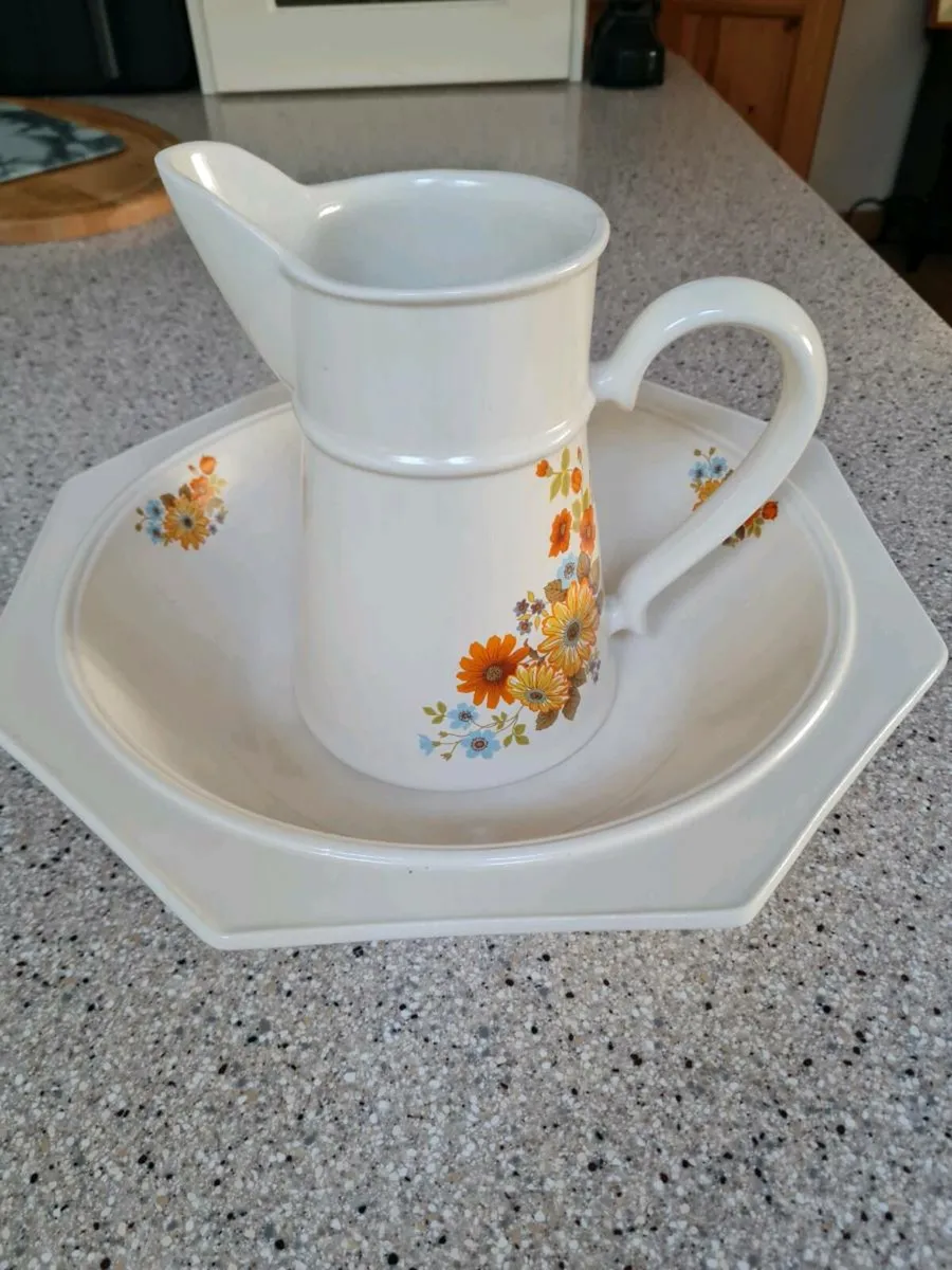 Vintage Wash Bowl & Jug - Image 1