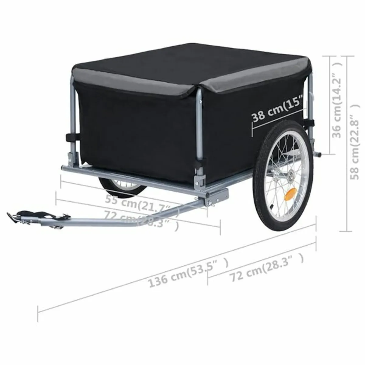 Bike Trailer Black and Grey 65 kg - Image 4