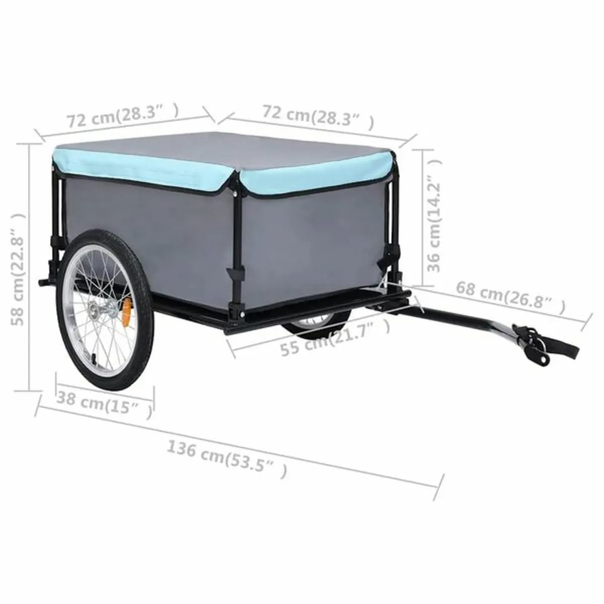 Bike Trailer Black and Blue 65 kg - Image 3