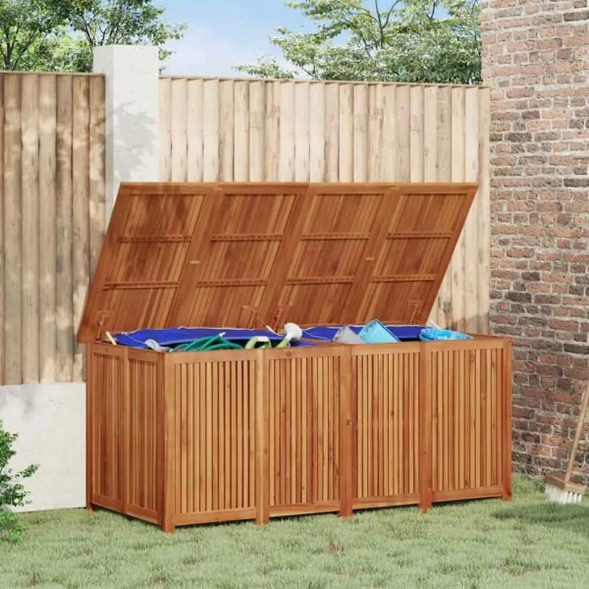 Garden Storage Box 200x80x75 cm Solid Wood Acacia - Image 3