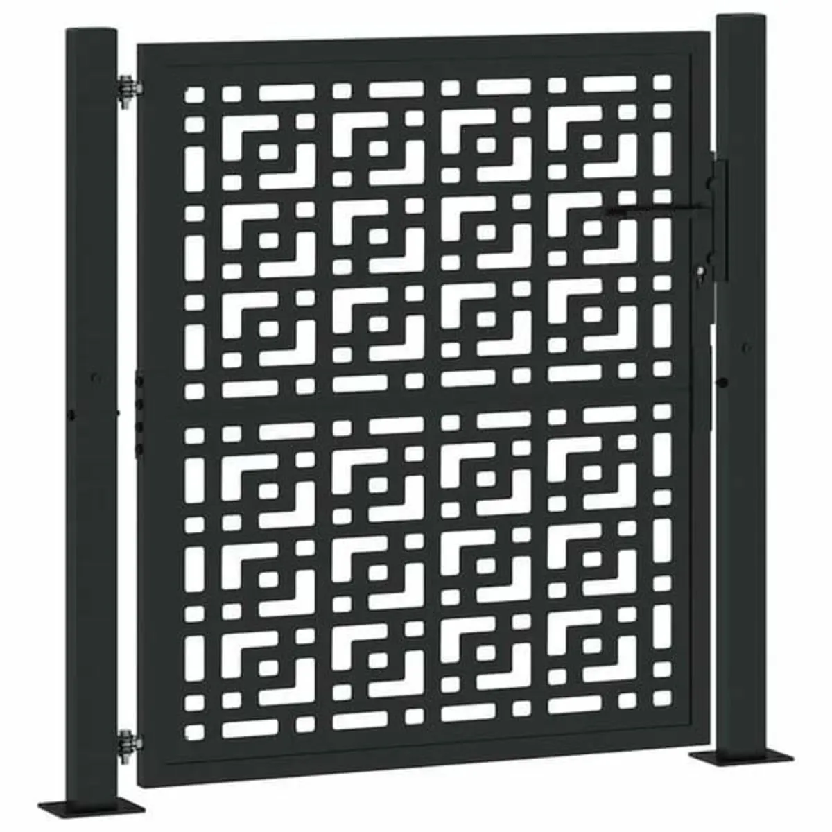 Garden Gate Black 105x106 cm Steel Cross Design - Image 1