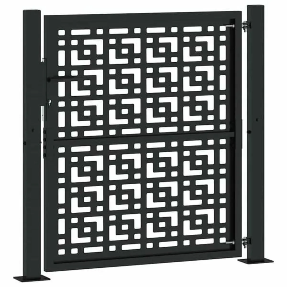Garden Gate Black 105x106 cm Steel Cross Design - Image 4