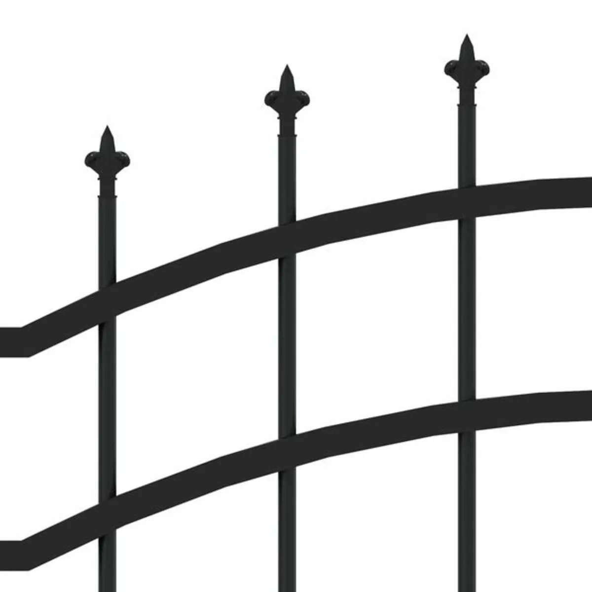 Garden Fence with Spear Top Black 239x175 cm Powde - Image 4