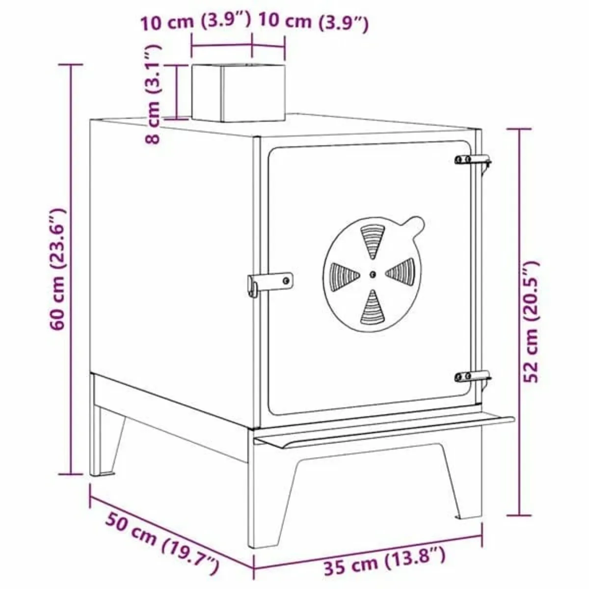 Camping Stove 35x50x60 cm Corten Steel - Image 4
