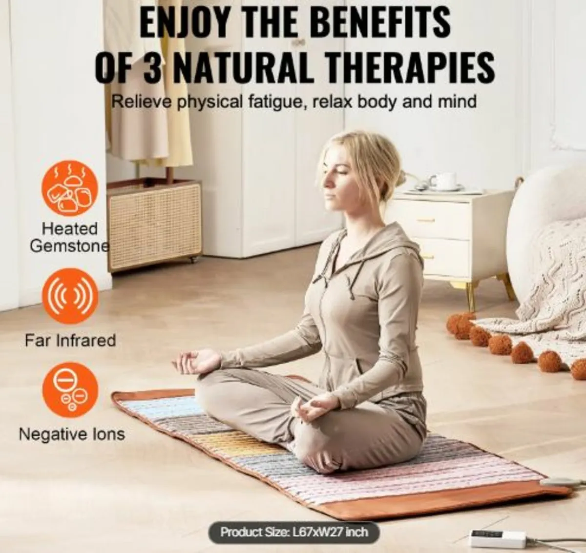 Far Infrared Heating Pad, 5 Natural Crystal - Image 2