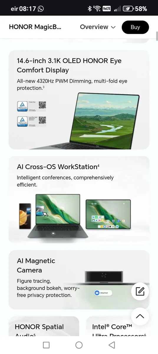 HONOR MAGICBOOK ART 14 , 32GB/1T -BUNDLE - Image 3