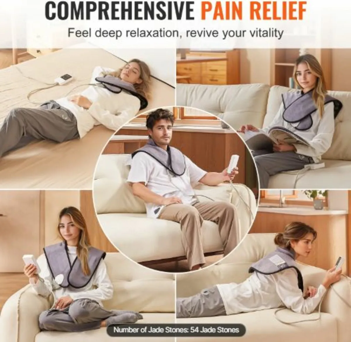 Far Infrared Heating Pad, 54 Natural Jade & 30 - Image 4