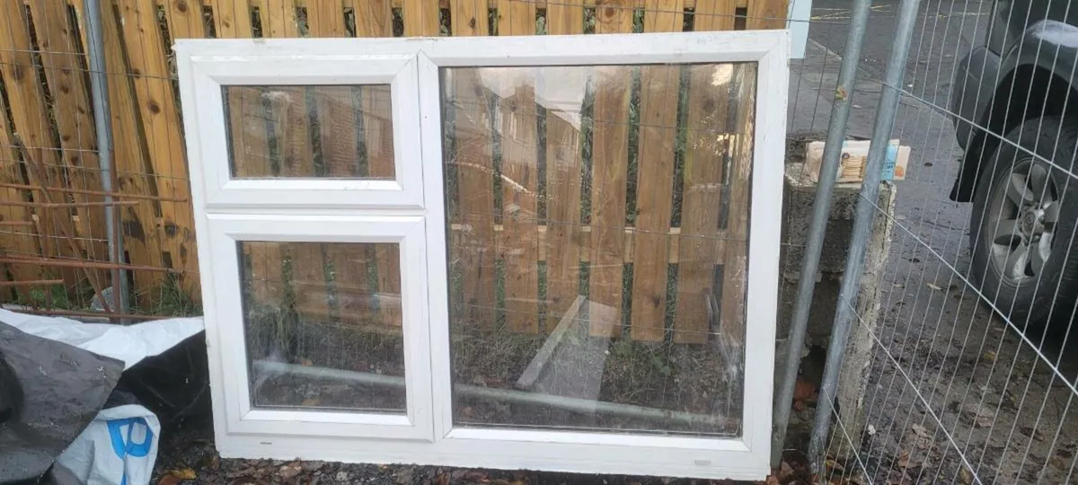 White Pvc double glazed window 1430 w x 1040 h