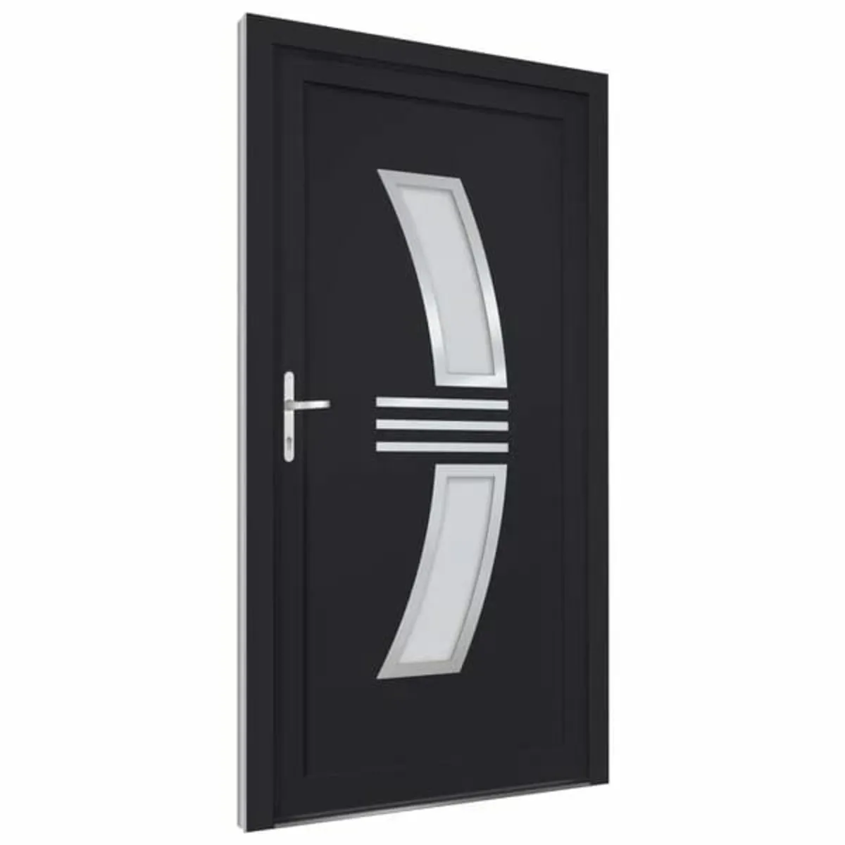 Front Door Anthracite 88x200 cm PVC - Image 4