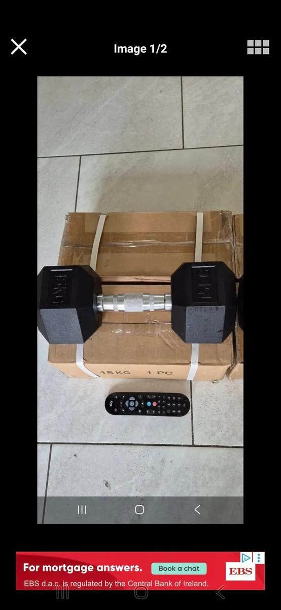 Brand new 2x15 kilo hex dumbbells - Image 2
