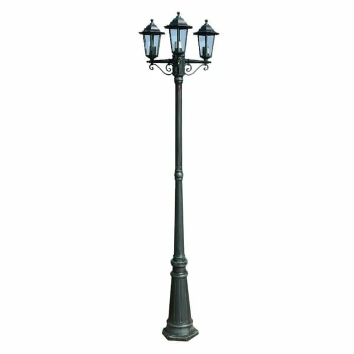 Garden Light Post 3-arms 215 cm Dark Green/Black A - Image 2