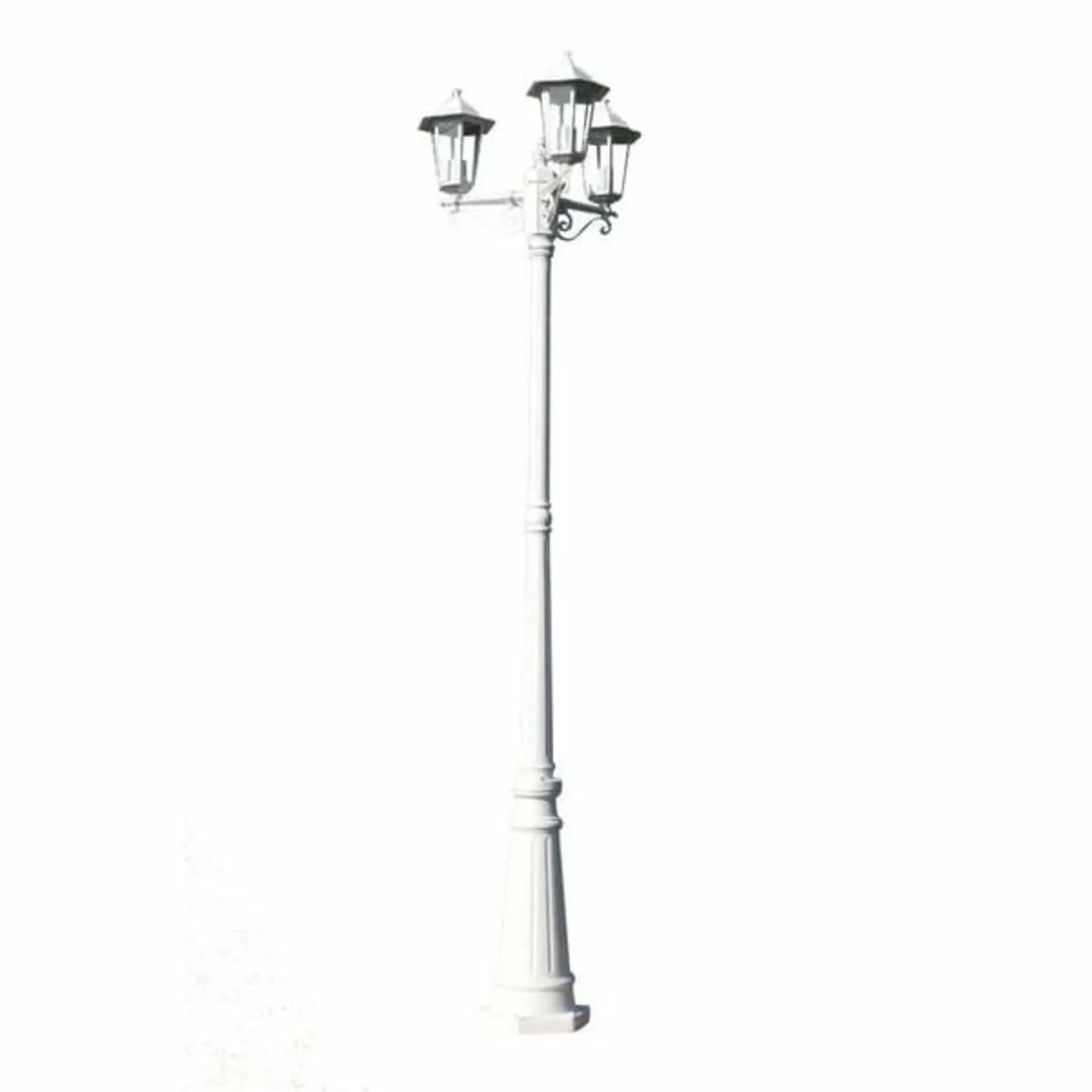 Garden Light Post 3-arms 215 cm White Aluminium - Image 2