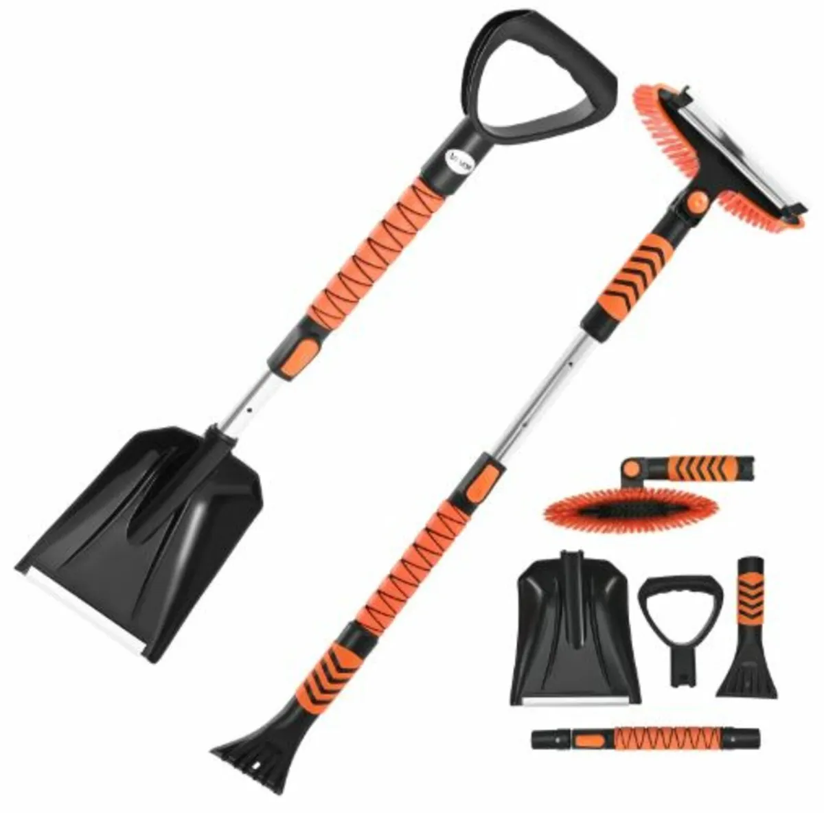 Snow Shovel and Snow Brush, 107cm Extendable Snows - Image 1