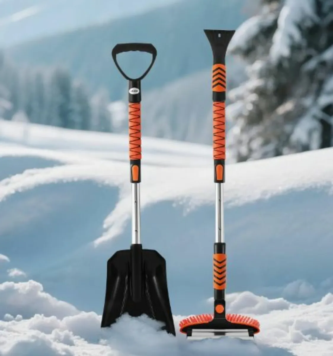 Snow Shovel and Snow Brush, 107cm Extendable Snows - Image 4