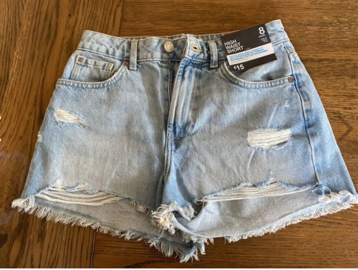 BNWT Penneys denim high-waist shorts Size 8 - Image 1