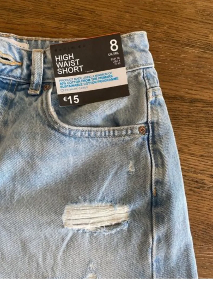 BNWT Penneys denim high-waist shorts Size 8 - Image 2