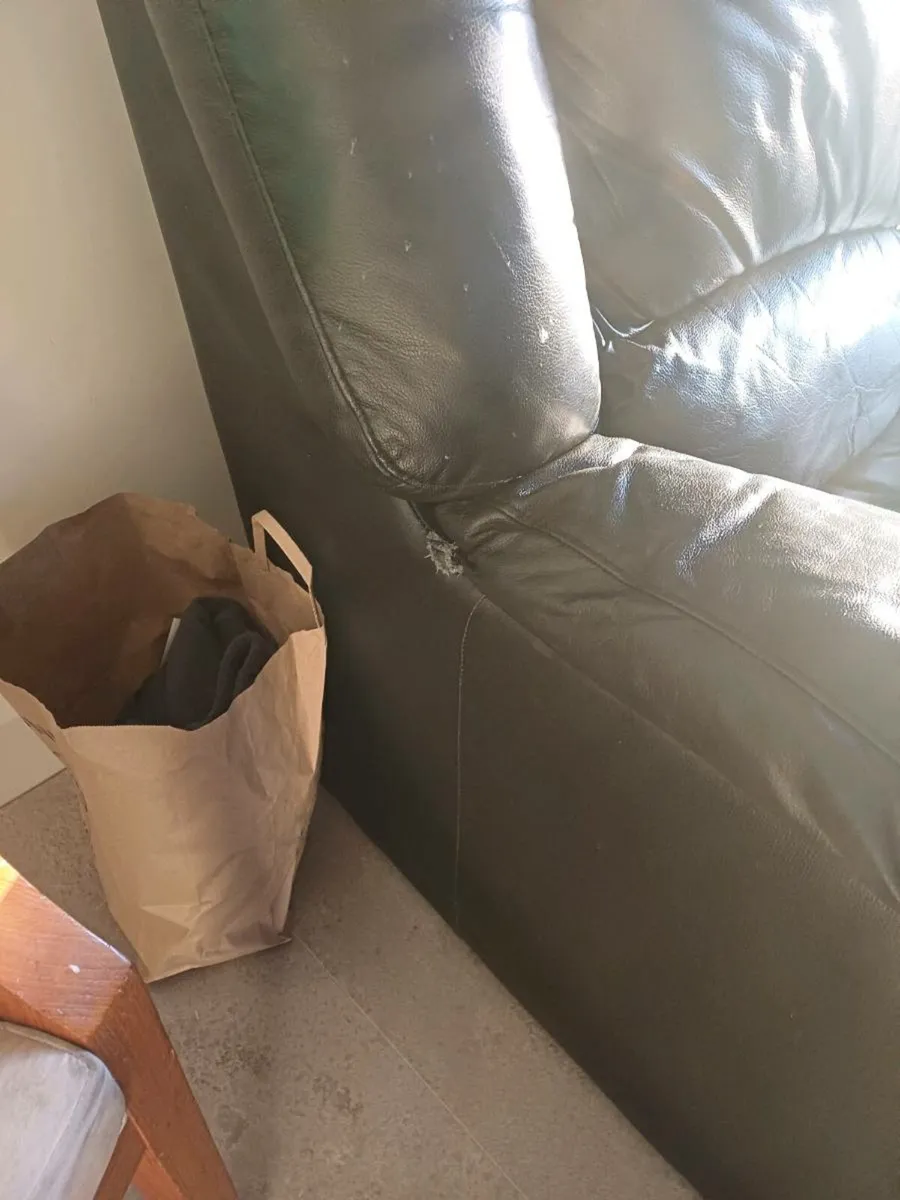 3 seater leather couch - Image 2