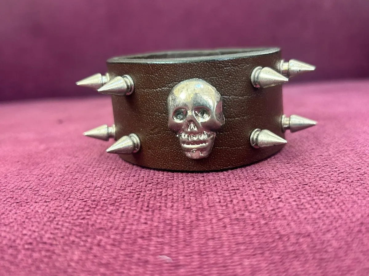 Genuine Leather Bracelet Adjustable Wristband - Image 2