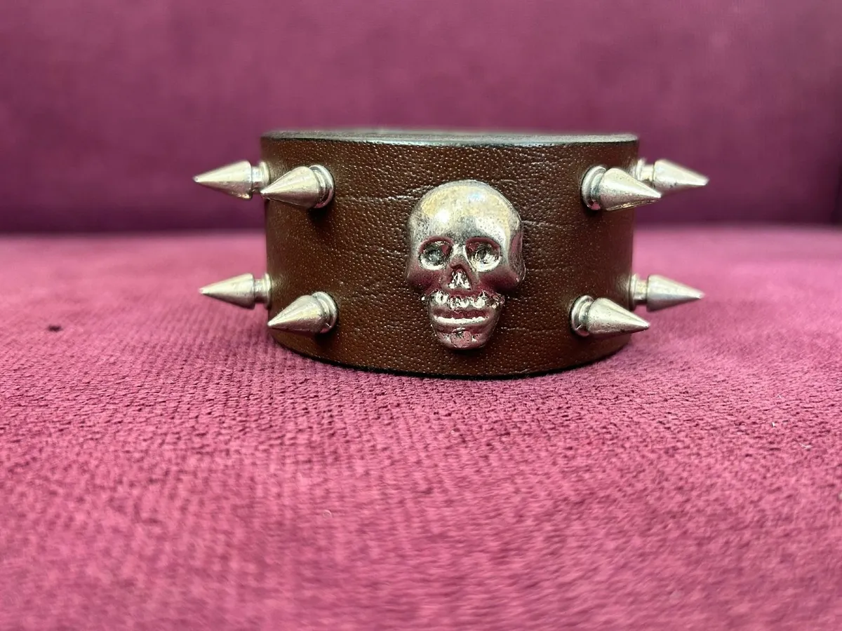 Genuine Leather Bracelet Adjustable Wristband - Image 3