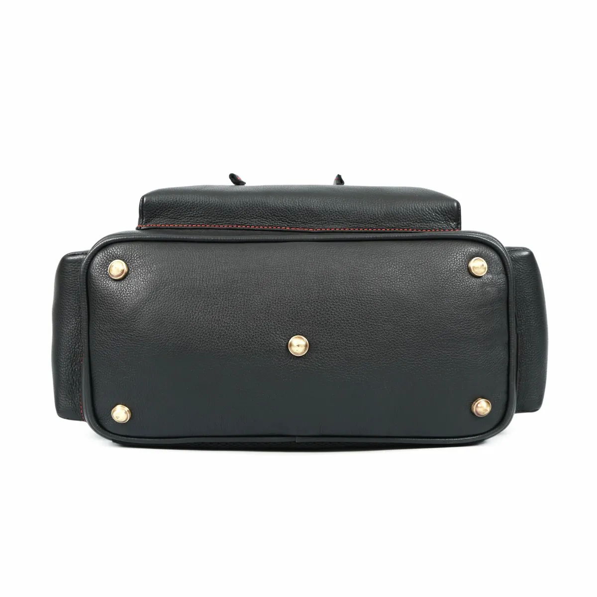 Premium Black Leather Backpack Travel Bag - Image 4