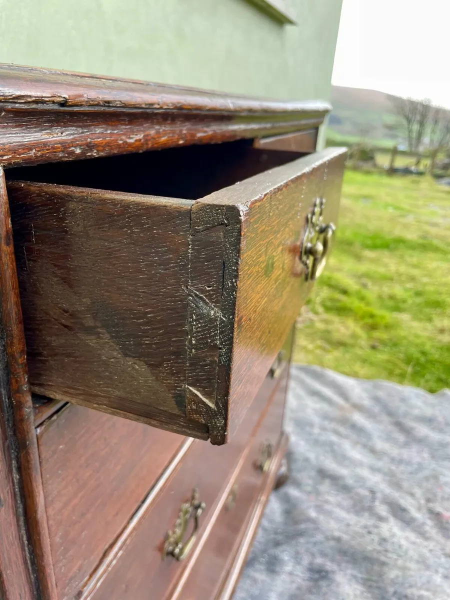 Antique Oak 5 Drawer Chest Drawers - Image 4