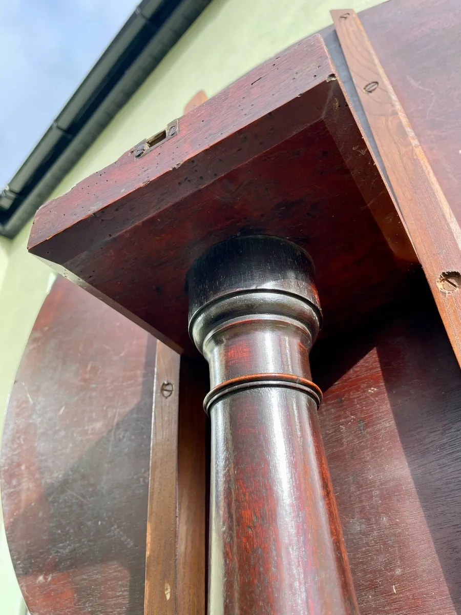 Antique round mahogany flip top table - Image 3