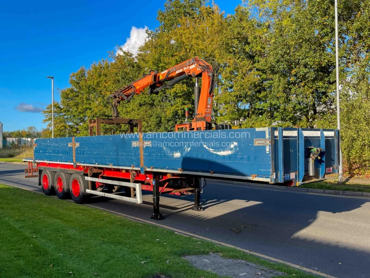 2015 SDC 12.6M DROPSIDE FLATBED BRICK GRAB TRAILER - Image 1