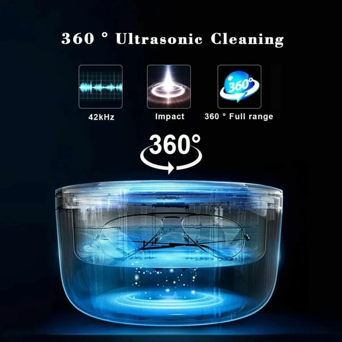 750ml Ultrasonic Mini Cleaning Washer - Image 2