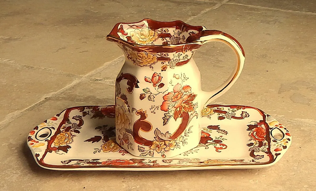 Mason’s Ironstone Brown Velvet Jug & Sandwich Tray - Image 3