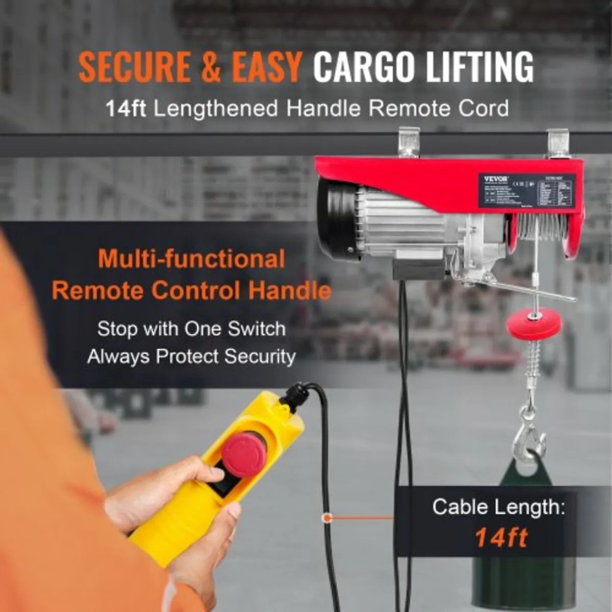 Electric Hoist, 598.7 kg Lifting Capacity, 1150W 2 - Image 2