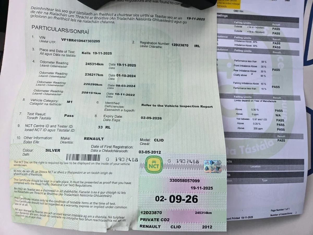 12 Clio New NCT, TB & WP - Image 3